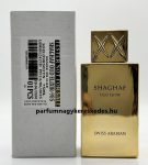 A Swiss Arabian Shaghaf Oud Elixir EDP 75ml arab-parfum-nagyker.jpg képen látható arany színű unisex teszter parfüm és szürke teszter doboza.