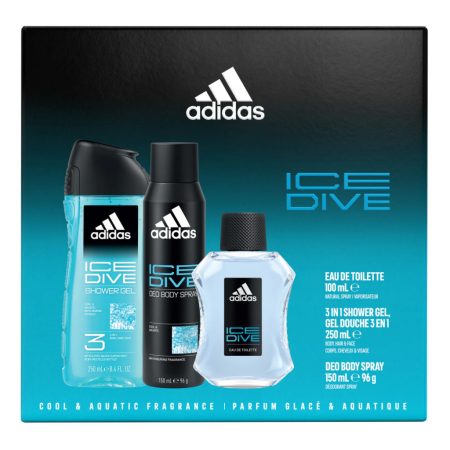 Adidas Ice Dive ajandékcsomag ( EDT 100ml + Tusfürdő 250ml + Deo 150ml )