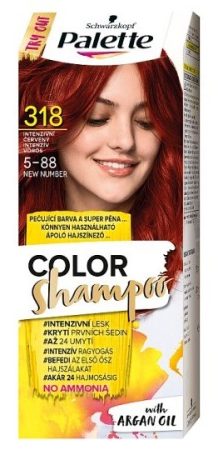 Schwarzkopf Palette Color Shampoo hajszínező 318 intenzív vörös 5-88