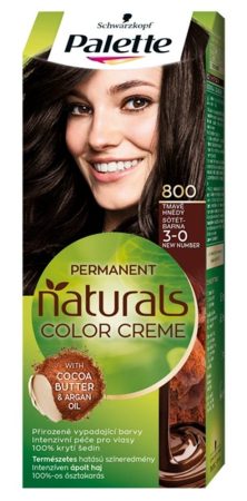 Schwarzkopf Palette Permanent Naturals Color Creme ápoló krémhajfesték 800 Sötétbarna 3-0