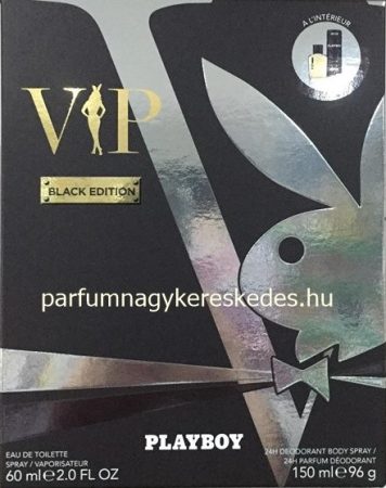 Playboy Vip Black Edition Ajándékcsomag (60ml EDT+150ml Dezodor)
