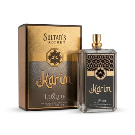 Luxure Karim EDP 100ml férfi keleti parfüm vastag falú üvegben arany kupakkal és díszdobozzal - Luxure parfüm nagykereskedés