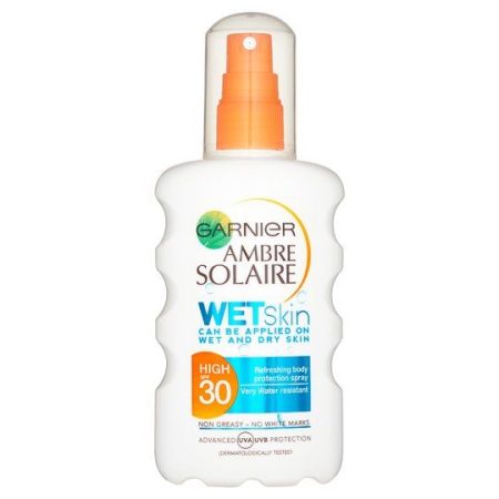 Garnier Ambre Solaire Wet Skin naptej pumpás SPF 30 200ml
