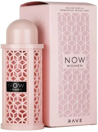Rave Now Women EDP 100ml női arab parfüm rózsaszín rácsos üvegben és díszdobozban - Rave parfüm nagyker