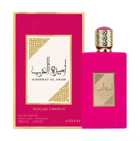 Asdaaf Ameerat Al Arab Sugar Crown EDP 100ml női arab parfüm élénk rózsaszín üvegben arany koronás kupakkal - Asdaaf parfüm nagyker