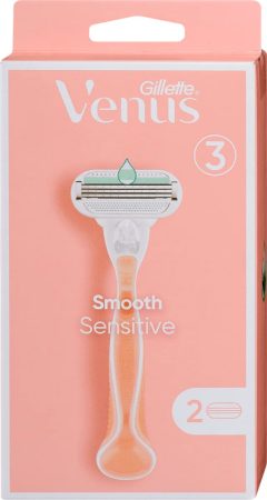 Gillette Venus Smooth Sensitive borotvakészülék + 2 betét (Rózsaszín)