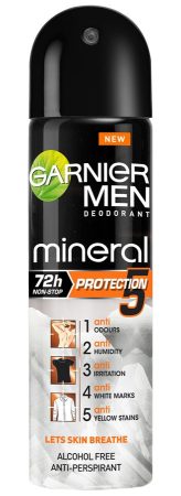 Garnier Men Mineral Protection 5 72H dezodor 150ml